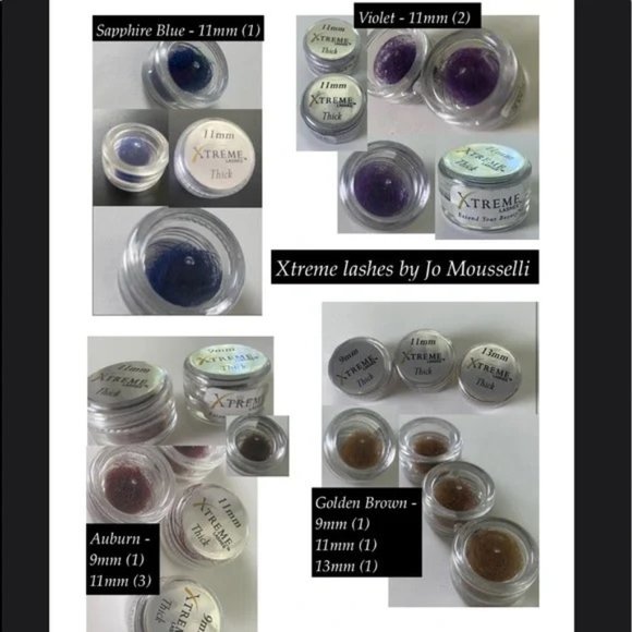 Xtreme lashes 10 professional extensions Blue Violet Auburn Brown 9mm11mm13mm - Picture 1 of 4